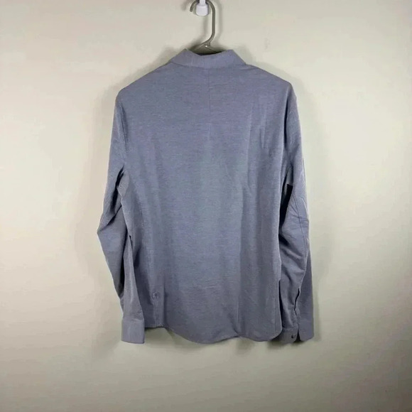 Lululemon Commission Long-Sleeve Shirt Pocket Heather Blue Medium - Picture 2 of 5